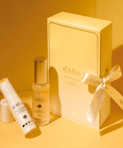 d'Alba Italian White Truffle Vegan Gift for HER, First Aromatic Spray Serum & All in one Multi Balm Stick, Facial Skincare Gift Set