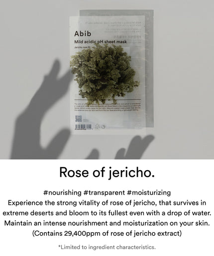 Abib Mild acidic pH sheet mask Jericho rose fit (10pcs)