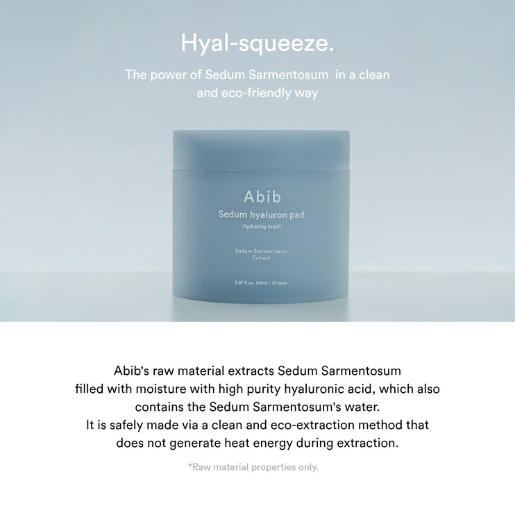 Abib Sedum Hyaluron Pad Hydrating touch 165ml (75 pads)