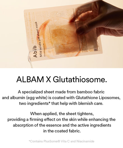 Abib Mild acidic pH sheet mask Glutathiosome fit (10pcs)