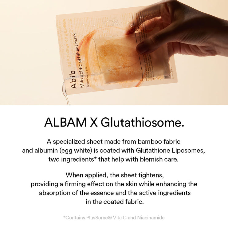 Abib Mild acidic pH sheet mask Glutathiosome fit (10pcs)