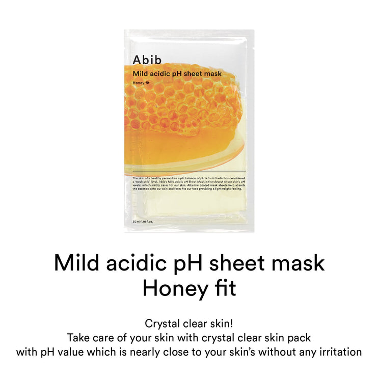 Abib Mild acidic pH sheet mask Honey fit (10pcs)