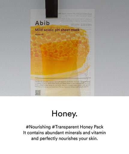 Abib Mild acidic pH sheet mask Honey fit (10pcs)