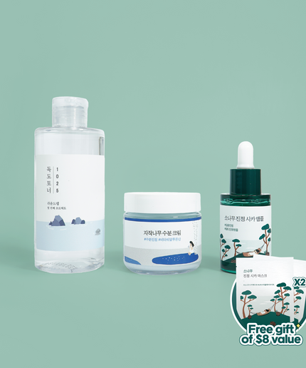 Dokdo Toner 200ml + Pine Cica Ampoule + Birch Cream Bundle + GIFT