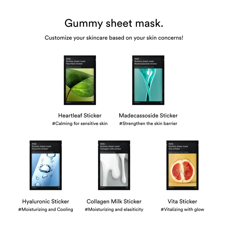 Abib Gummy sheet mask Madecassoside sticker (10pcs)