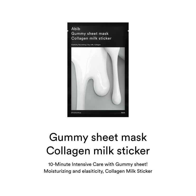 Abib Gummy sheet mask Collagen milk sticker (10pcs)