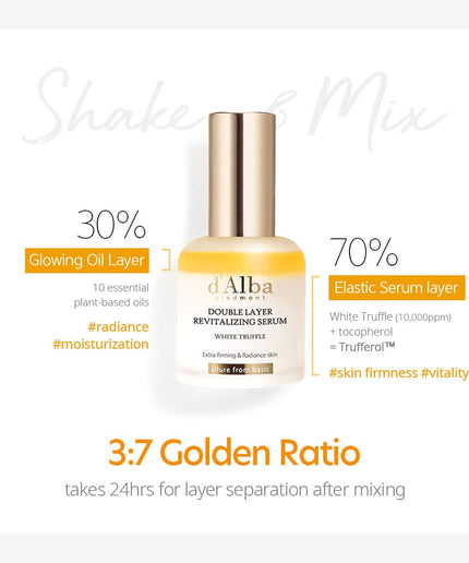 d'Alba White Truffle Double Layer Revitalizing Serum 30ml