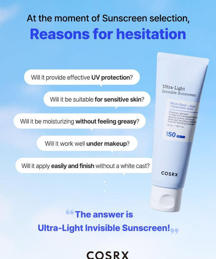 COSRX Ultra-Light Invisible Sunscreen SPF50 PA++++ 50ml