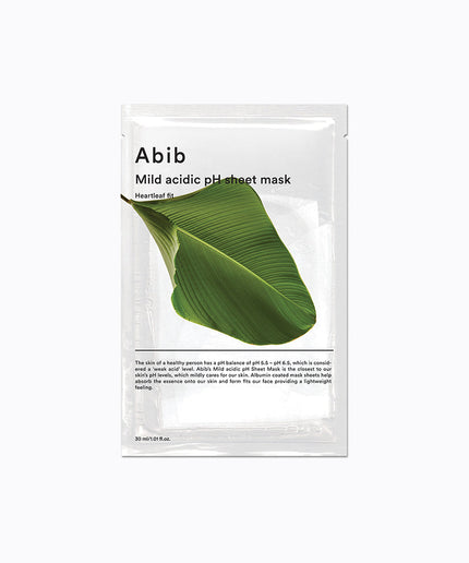 Abib Mild acidic pH sheet mask Heartleaf fit (10pcs)